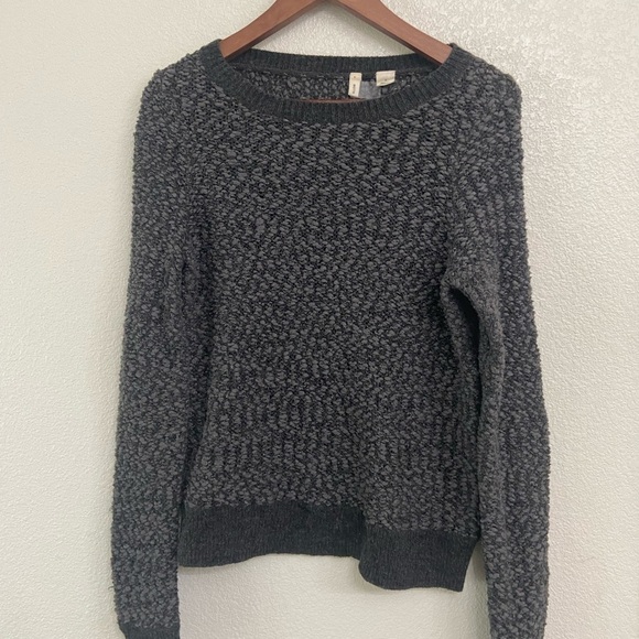 Anthropologie Moth Charcoal Gray Crew Neck Pullover Sweater Sz Medium - Picture 2 of 9
